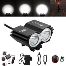 7000Lumens Bike Light 2x XM-L U2 LED Cycling Light Headlight Head front Lights flash light+Back Safety Rear Light