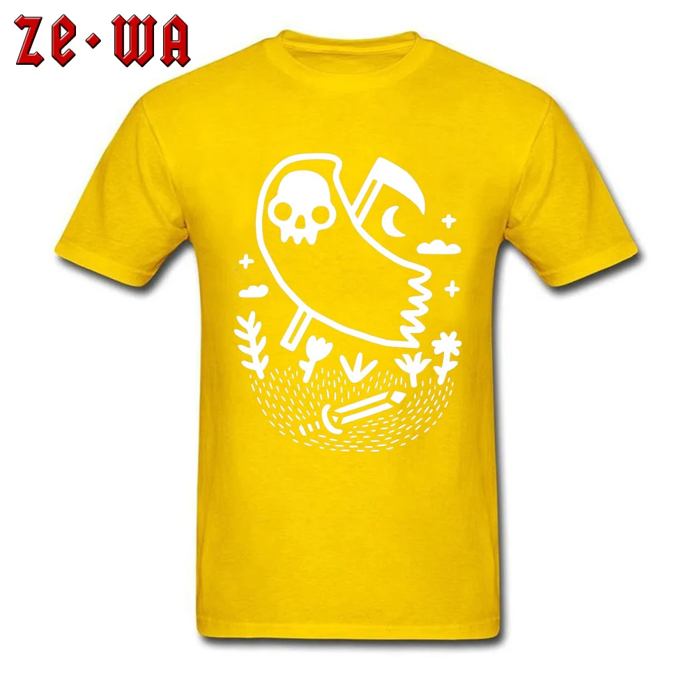 Another Grim Night -3556 Short Sleeve Tops T Shirt Autumn O-Neck 100% Cotton Young Top T-shirts Printed Tops & Tees Hot Sale Another Grim Night -3556 yellow