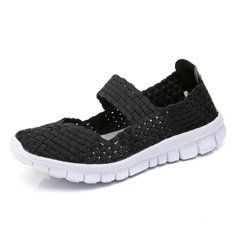 Adult Running Shoes Women Woven Light Weight Elastic Trainer Slip On Sport Water Shoes Sneakers zapatos de mujer #2M06 (5)