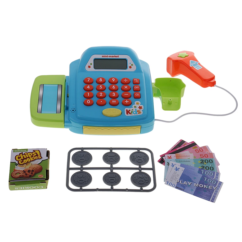 Electronic Cash Register Toy Pretend Play Realistic Action Toy Math Calculator Games for Kids Children Learning Toys