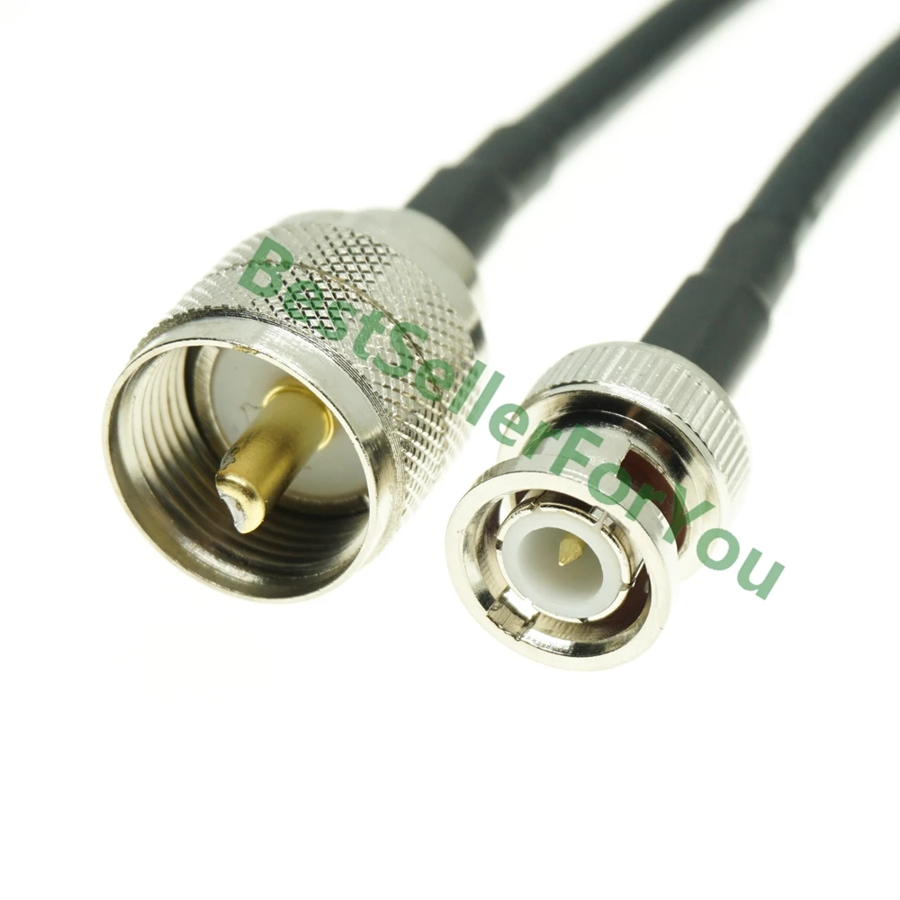 

RG58 cable UHF PL-259 PL259 male to BNC male straight lot crimp jumper pigtail