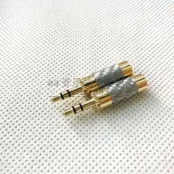 

5pcs Gold-plated silver carbon fiber rhodium-plated rhodium no step 3.5 stereo assembly head 3.5 stereo silver carbon fiber head
