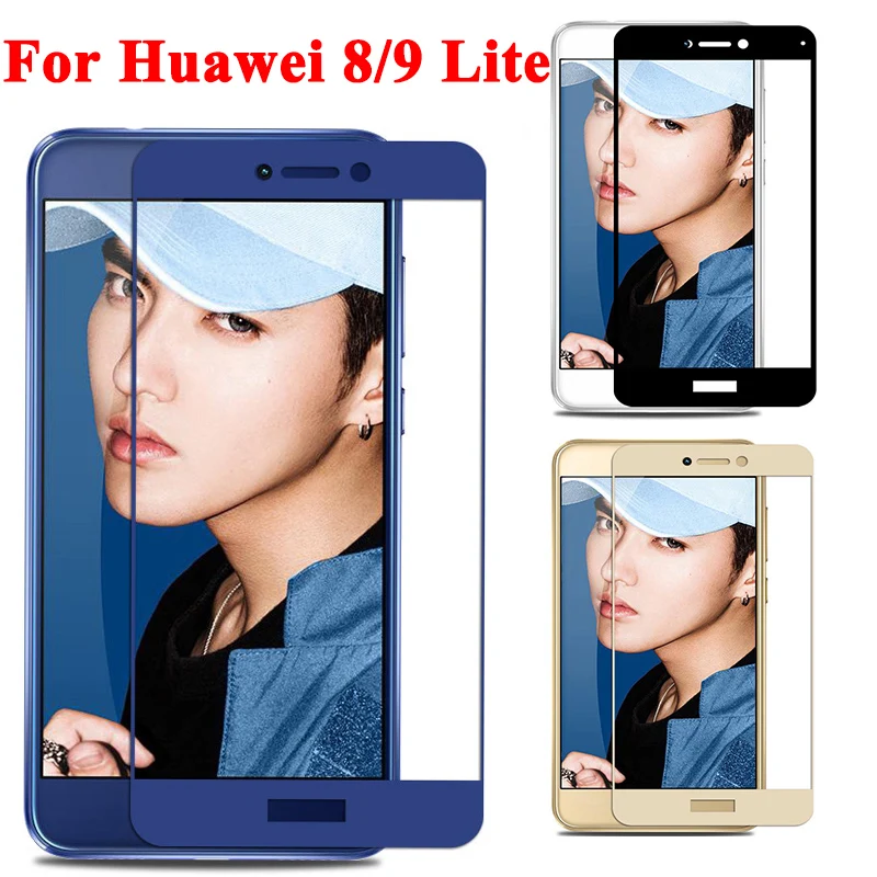 

Protective glass on for huawei honor 8 9 lite film huavie huawey honer 8lite 9lite life light tempered glasses screen protector