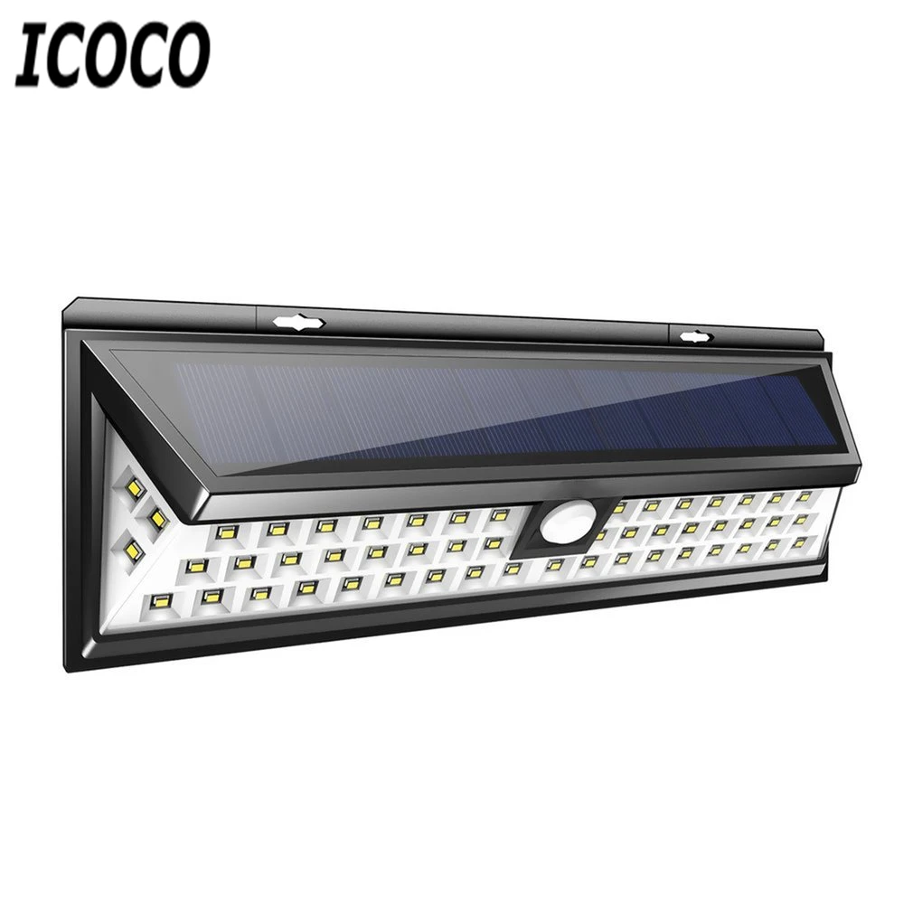 

ICOCO 54 LEDs Solar Sensor Waterproof PIR Human Body Induction Motion Sensor Dimmable Wall Light for Outdoor Garden Landscape