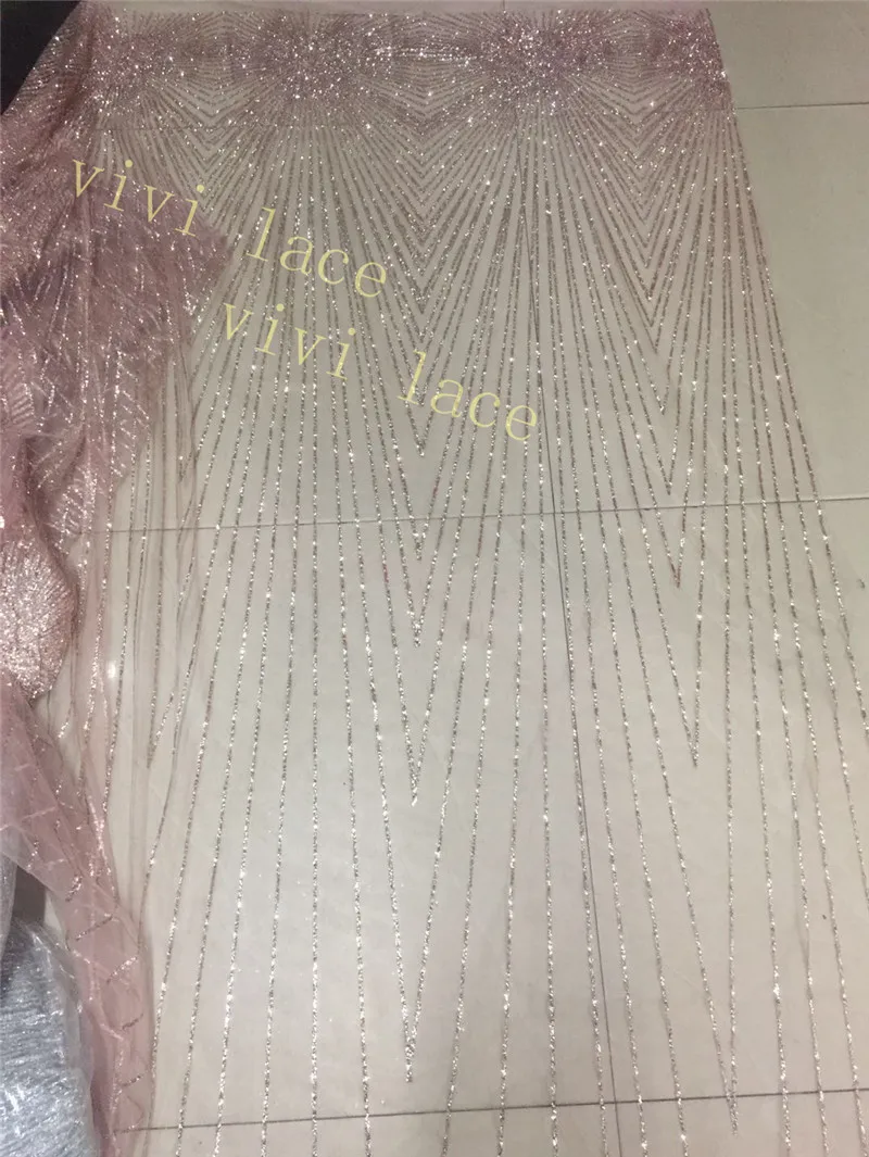 

5yards BZ02# nude pink gold 61# stripe print glitter tulle african dress fabric for bridal wedding dress/evening dress/sawing