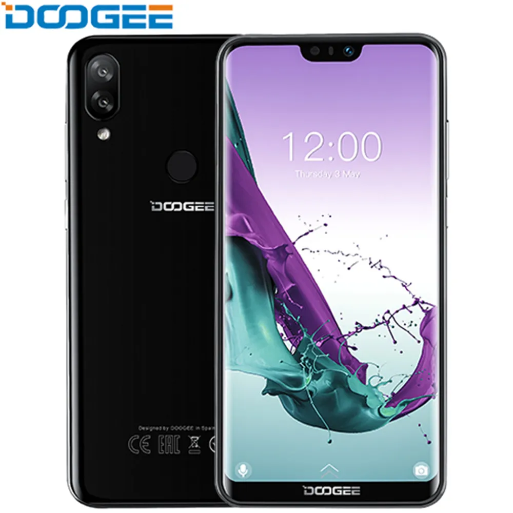 DOOGEE N10 мобильный телефон 16,0 Мп фронтальная камера 3360 мАч Android 8,1 4GLTE Восьмиядерный 3 Гб ram 32 Гб rom 5,84 дюймов FHD+ 19:9 дисплей - Цвет: Obsidian Black