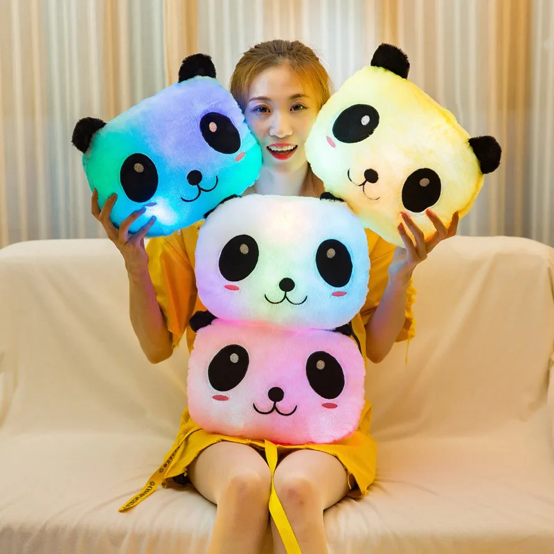 New Colorful Glowing Panda Pillow Panda Plush Toysin Stuffed & Plush