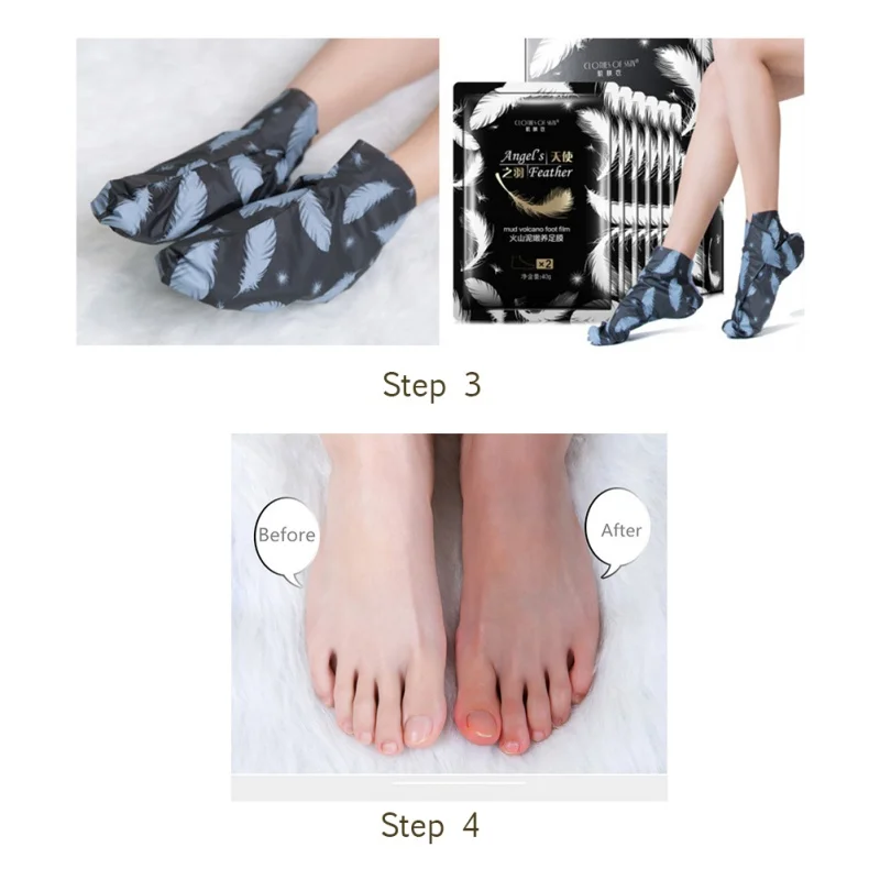 

Feet Volcanic mud Foot Mask Exfoliating Renewal Pedicure Remove Dead Skin Heel Socks Peeling Feet Mask Socks
