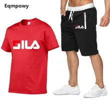 New Fashion Sporting suit 2 pieces set Mens Short sleeve T Shirt+Shorts Men Summer Casual Letter print tracksuit 2019