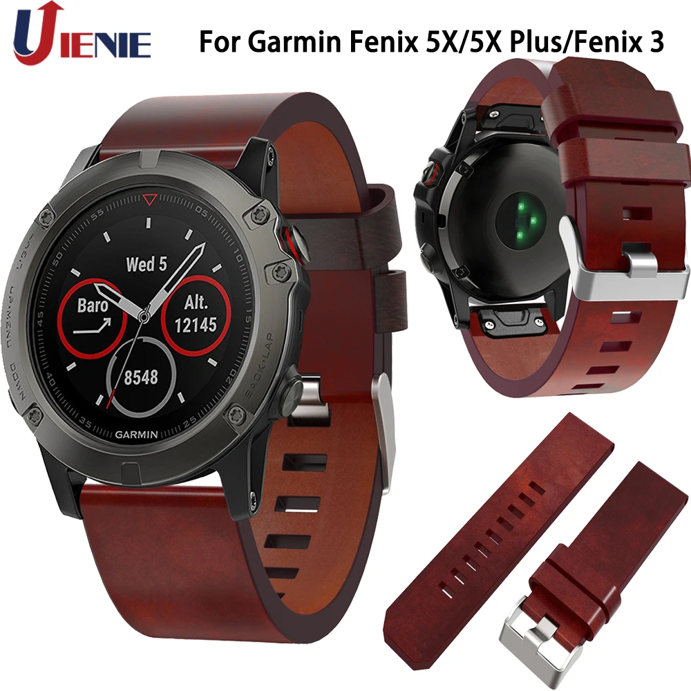 Correa de cuero para reloj inteligente Garmin Fenix pulsera de ajuste rápido de 26mm para Fenix 6X|Accesorios inteligentes| - AliExpress