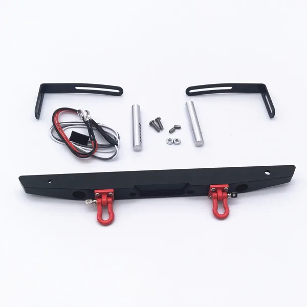 

1PC 1:10 Simulation Metal Rear Bumper Anti Collision Damper with LED Lights for SCX10 JEEP RX4 Wrangler RC Car Modification Part