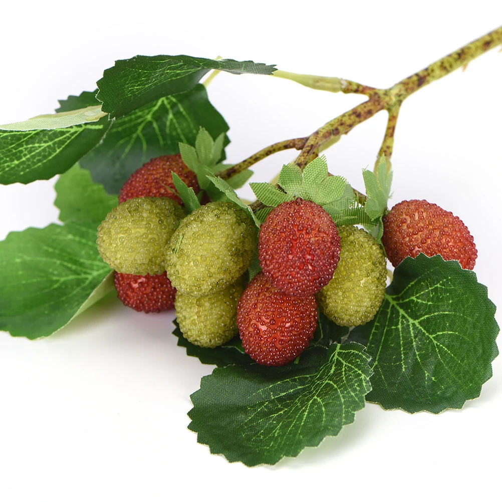 

Artificial Plastic Flower Fruit Paddle Strawberry Photo Props Artificial Plant Paddle Mulberry For Home Party Flower Decorative