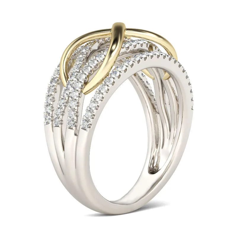 Роскошное кольцо бесконечность, кольцо с цирконием и кристаллами вечности, очаровательное скручивающееся бесконечное Золотое кольцо 8 цветов для женщин, обручальное ювелирное изделие, подарки