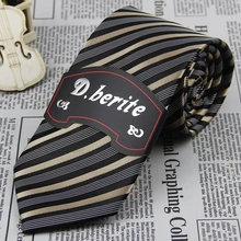 Мужской черный кофейный галстук в полоску Классический галстук жениха на шею шёлковый жаккардовый тканый галстук деловой галстук для свадебной вечеринки FS118