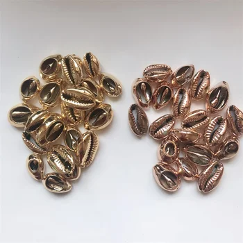 

Rose Gold Gold Cowrie Genuine Spiral Shell Charm Random Natural Round EdgeJewelry for DIY Necklace Bracelet Jewelry Make