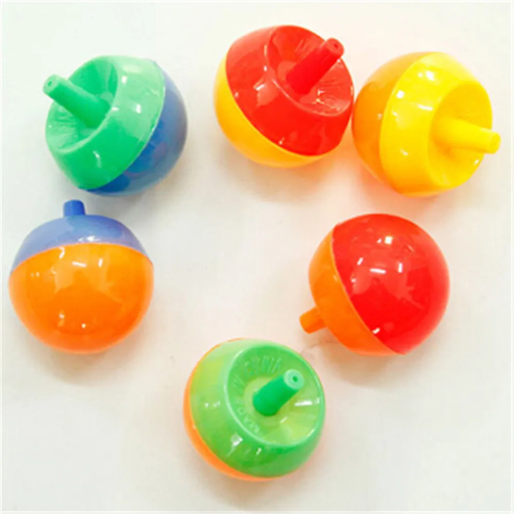 5pcs/lot Creative Mini Manual Flip Spinning Top Gyro Funny Game For Kids Baby Children's Plastic Toys Educational Gift | Игрушки и