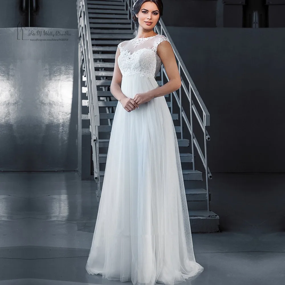 

Maternity Wedding Dresses for Pregnant Women Lace Bridal Dress Empire Waist Wedding Gowns Corset Back Vestido de Novia Plus Size