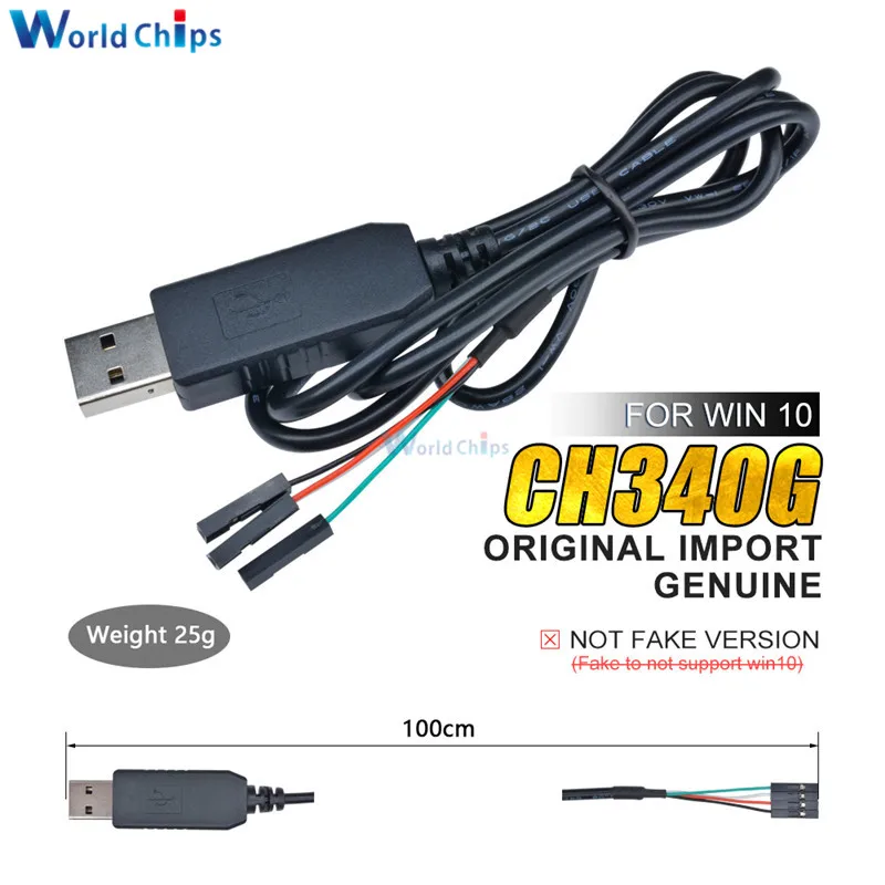 

Original CH340G CH340 Download Line Cable USB to TTL Serial Wire Adapter Compatible for WIN 7 8 10 For Arduino for Raspberry Pi