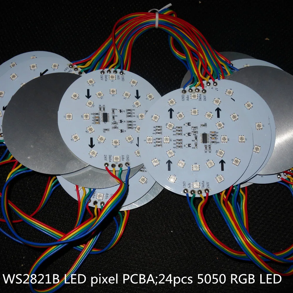 20pcs/set DC24V 100mm diameter WS2821B LED pixel PCBA24pcs 5050 RGB LEDIP33 non-waterproofɵ.76W | Освещение