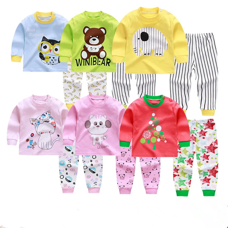  2019 Kids Pajamas Children Sleepwear Baby Pajamas Sets Boys Girls Animal Pyjamas Pijamas Cotton Nig