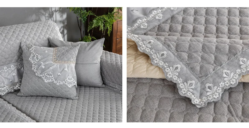 Solid sofa covers for living room sectional couch slipcovers lace decor cotton linen corner sofa bed cover furniture protector