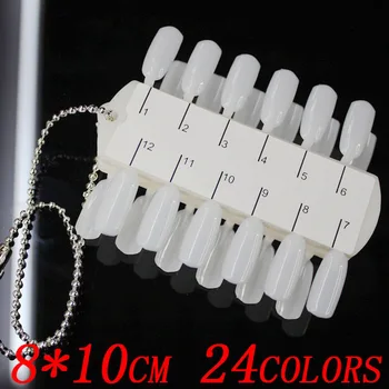 

Nail Art Tips Palette Practice Sample Nail Lacquer Color Palette 2-pr. with Chain 24Tips/set ,Free shipping, GEFE047741341FE4