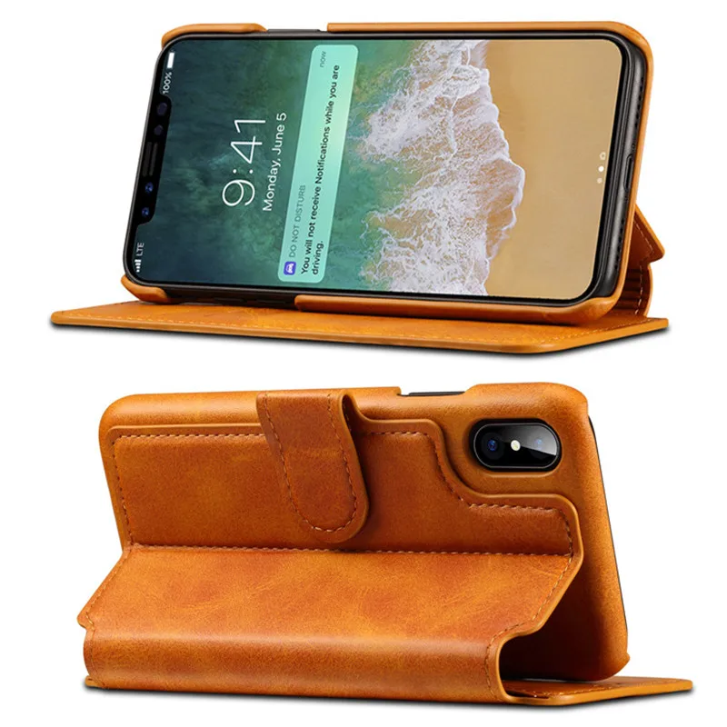 Wallet Case For iPhone X 10 Luxury Leather Flip Cover Para Luxury