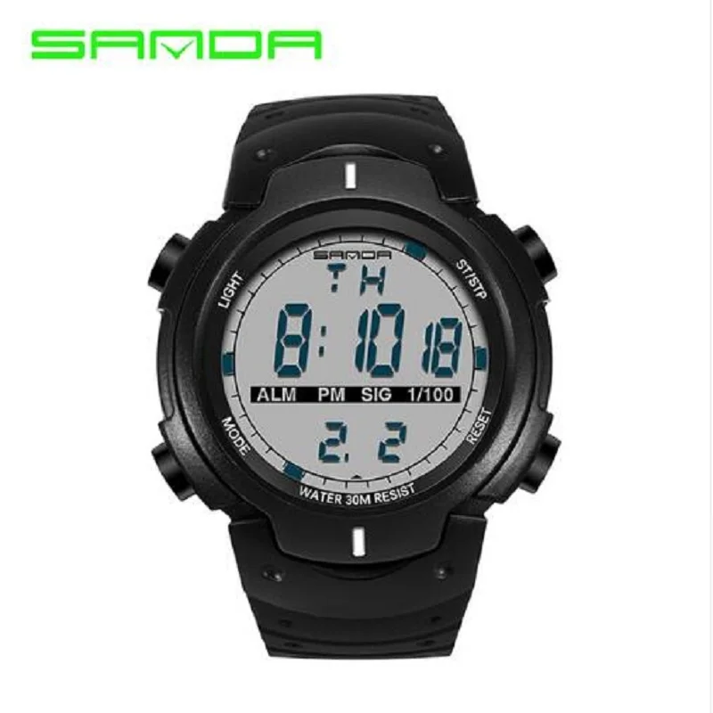 

2018 new product recommended Sanda more than 269 function LED digital quartz double display outdoor sports Rubber Strap Watch