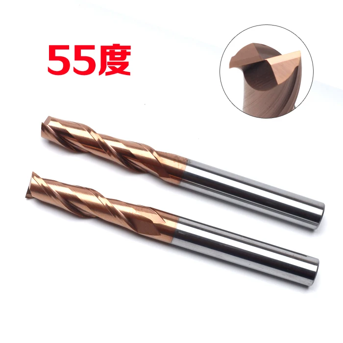 HRC55 Double Edge Cutters Keyway Mill 2 Blades Tungsten Alloy Milling