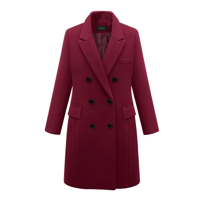 

2019 New style women's coat double breasted woolen coat