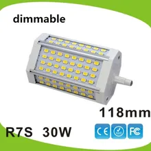 118 milímetros de alta potência levou luz R7S 30 W regulável J118 R7S lâmpada sem ventilador substituir lâmpada halógena 300 W AC110-240V