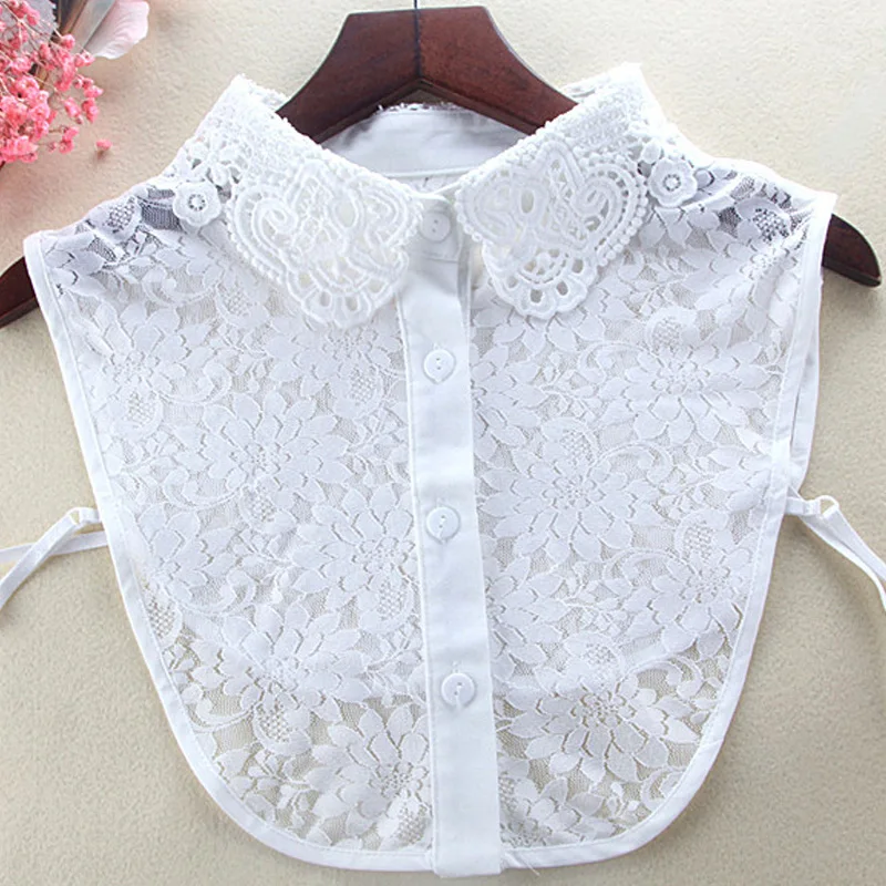 

Fashion Blouse detachable false Beige peter pan false removable Princess Double Embroidery Exaggerated Collar Lace Shirt Collar