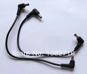 

20pcs 22AWG Double male L-shaped DC 5.5*2.5mm Right Angle M / M cable power plug adapter connector cord 28cm, Free shipping