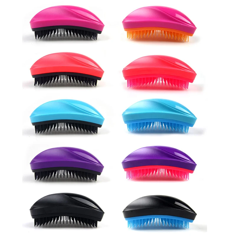 Tangled Hair Brush Mouse Type Anti-Static Magic Hair Comb Portable Hair Styling Salon Beauty Tools Detangling Hairbrush - Цвет: Rose and Black