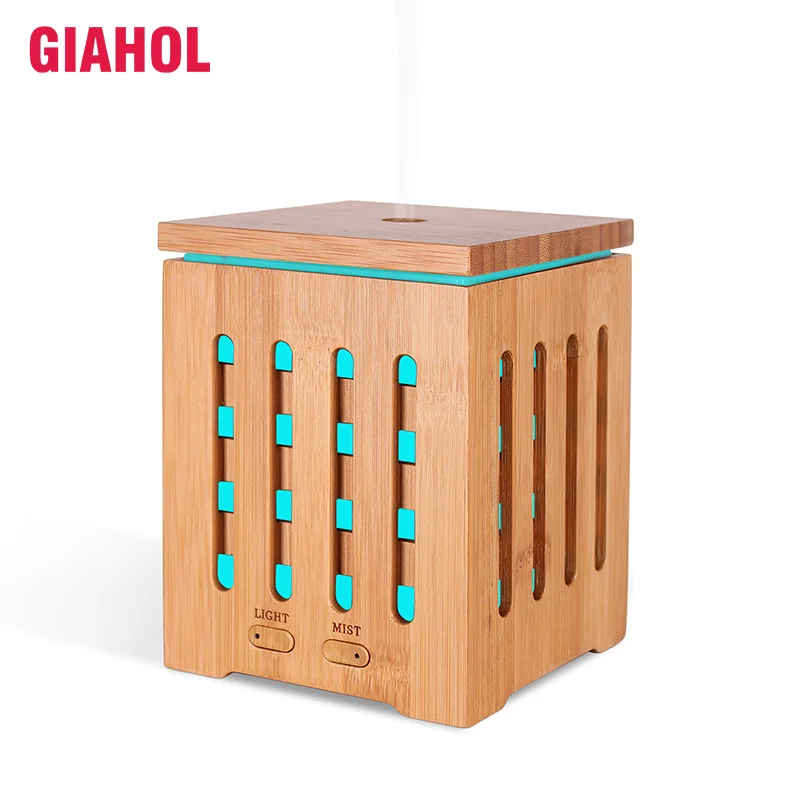  GIAHOL 200ML Natural Bamboo Essential Oil Diffuser With LED Color light USB Ultrasonic Aroma Spray  - 32946797984