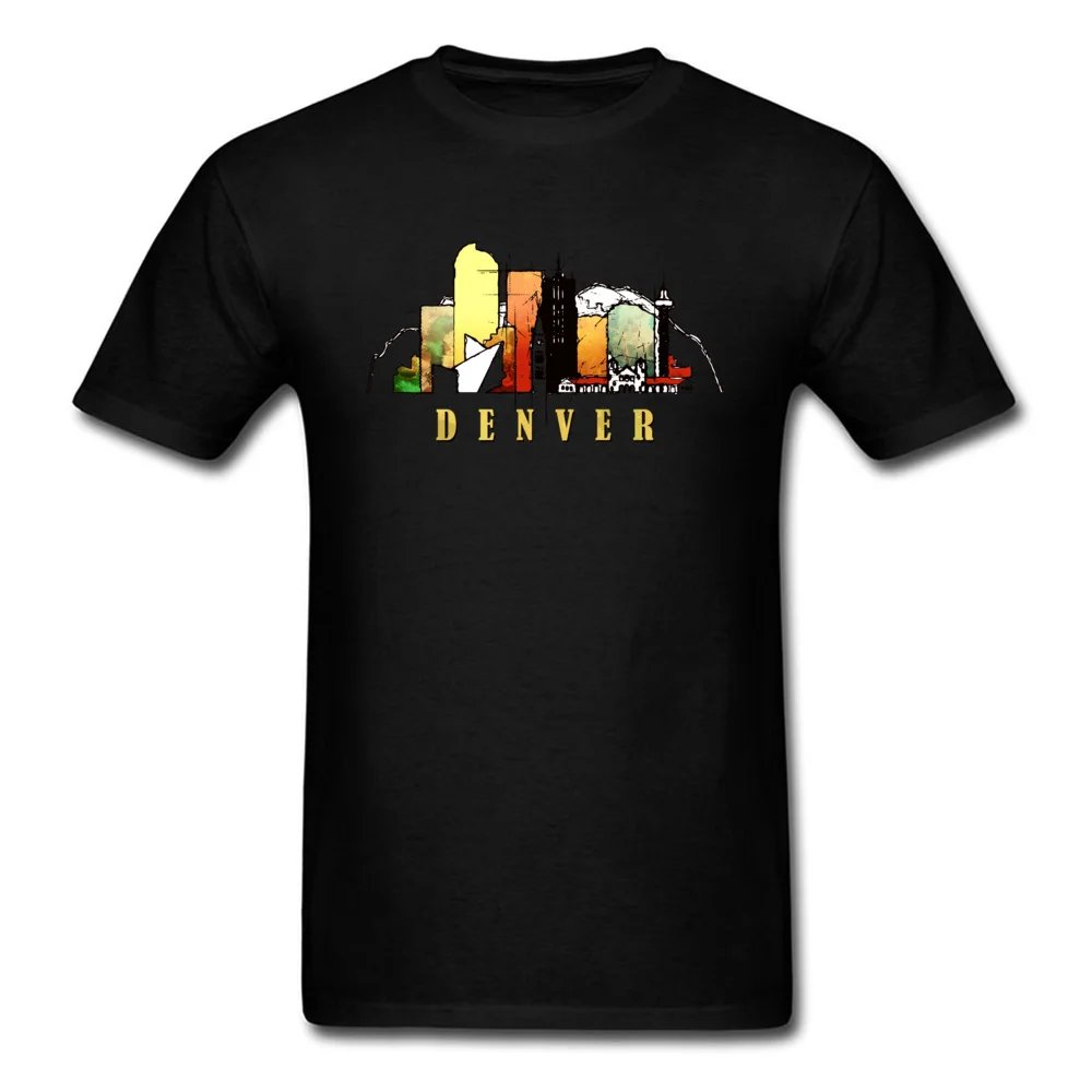 Casual T Shirts 2018 Popular Crew Neck Denver city Pure Cotton Men T Shirt Normal Short Sleeve Tops Tees Free Shipping Denver city black