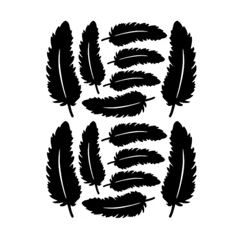 

14.5cm to 10cm 14 Feathers Beautiful Art Wall Stickers Home Decor Kid Bedroom Door Car Window Vinyl Decals 13 Colors