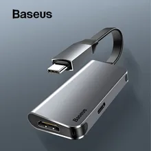 Baseus USB 3,0 type C концентратор 4K HDMI концентратор и PD флэш-зарядка USB C концентратор конвертер 3 порта USB для type C USB мобильных телефонов планшетов