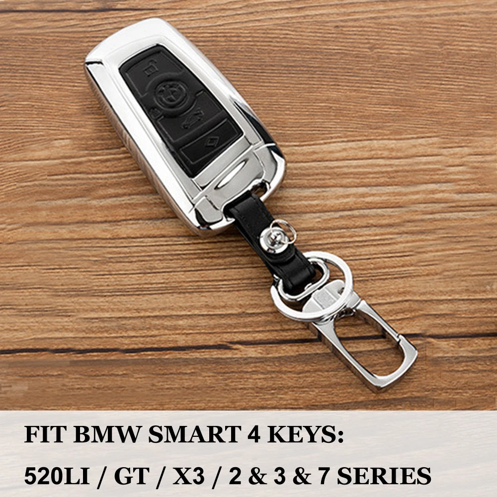 

Zinc Alloy Leather Car key case Remote Smart protection key Covershell set Bag For BMW F10 F20 F05 M1 M2 M3 E90 F30 Z4 X1 X4 X6