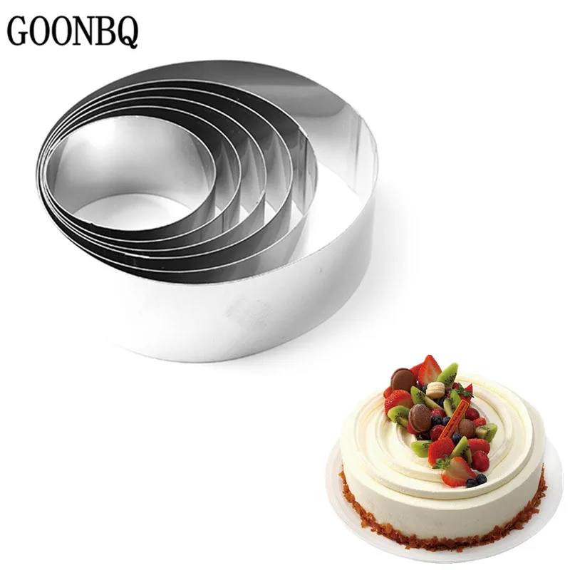 GOONBQ 6 шт./компл. круглый набор колец для Мусса из нержавеющей стали круг печенья