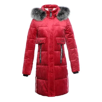 

Fashion Winter Down Jacket Women Big Fur Collar Hooded Wadded Coat 2020 New Plus Size Thick Warm Gold velvet Ladies padded coats