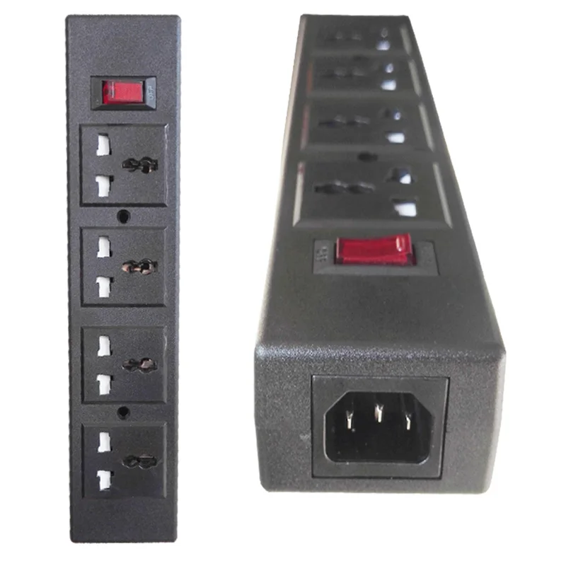 

PDU Power Strip 4 Outlets Socket w/ Switch Overload Surge Protector Safety Shutter Extend w/ C13 Outlet IEC60320 C14