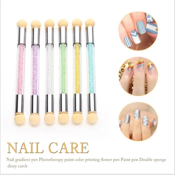 

Professional Glitter Powder Picking Dotting Gradient Pen Brush+ Sponge Nail Art Tools Manicure UV Gel Tools / by dhl 200pcs