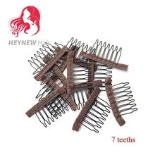 150 шт./партия 7 удлинители волос из нержавеющей стали для изготовления париков заколки черный/коричневый