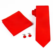 Mantieqingway красный комплект шейных платков для мужские Бизнес шеи галстук, шейный платок и запонки Bowknots тонкие черные галстуки для Свадьба
