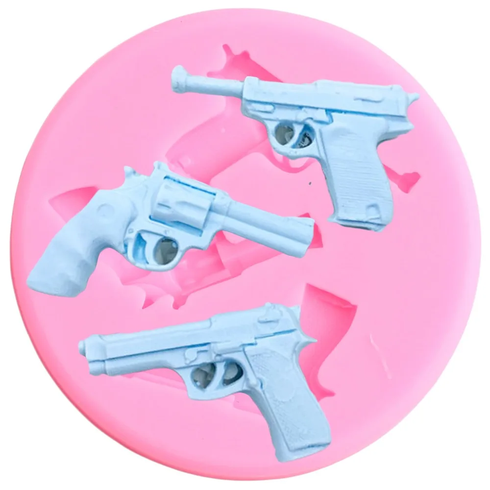 

3D Craft Gun Handgun Fondant Molds Sugaraft Silicone Mold Cupcake Decoration Tools Chocolate Gumpast Mould Kitchen Baking Moulds