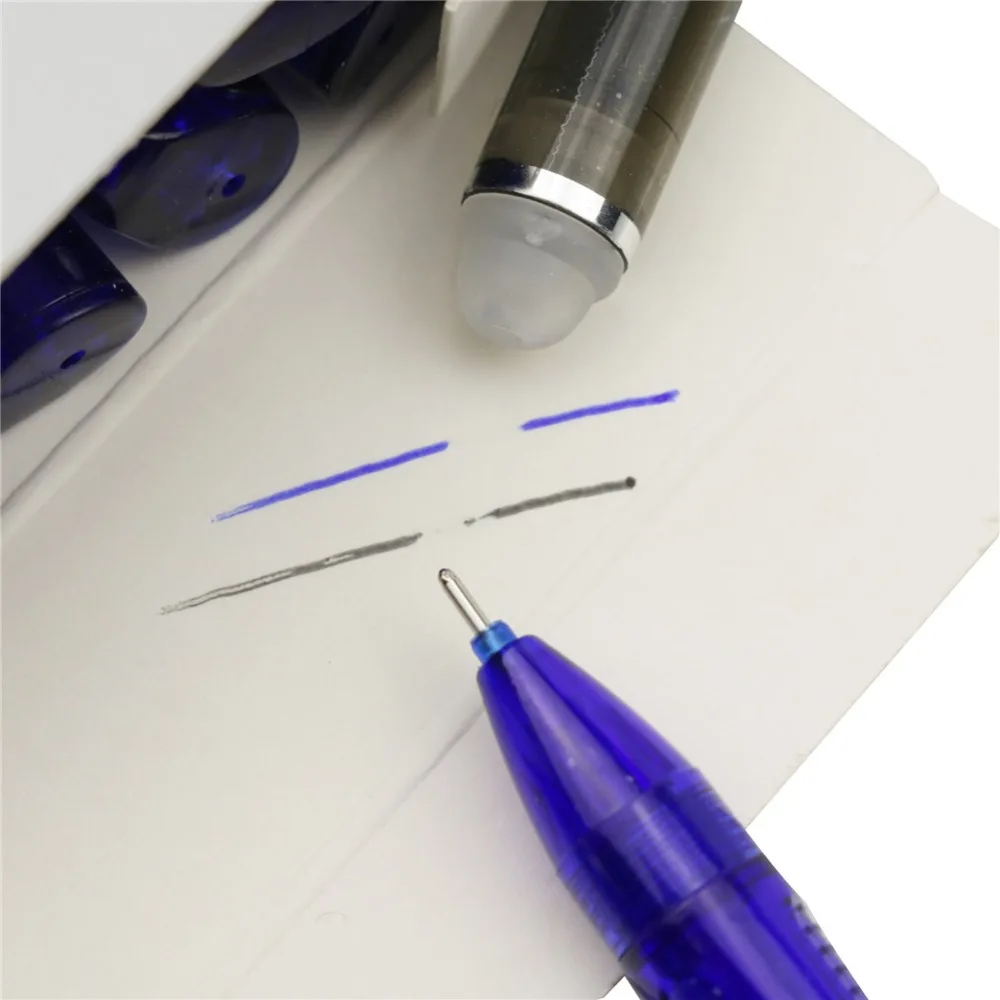 LOW PRICE SALE 12 pcs 0.5mm Gel Pen Erasable Pen Blue Black Refill Optional Student School Electronic Office Supplies