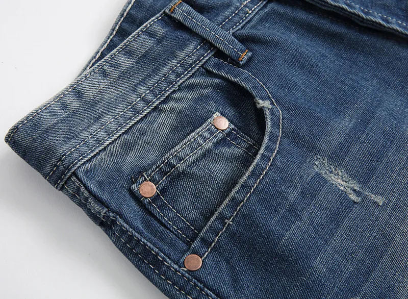 Gmancl новые винтажные рваные Мужские Классический прямой крой джинсовые брюки модные уличные хлопковые однотонные хип-хоп повседневные мужские джинсы с дырками