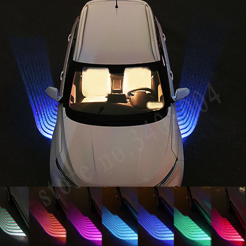 

2x Car Welcome Light for VW Mercedes Angel Wings RGB Color Change Ghost Shadow Project Auto Carpet Light for BMW volkswagen Audi