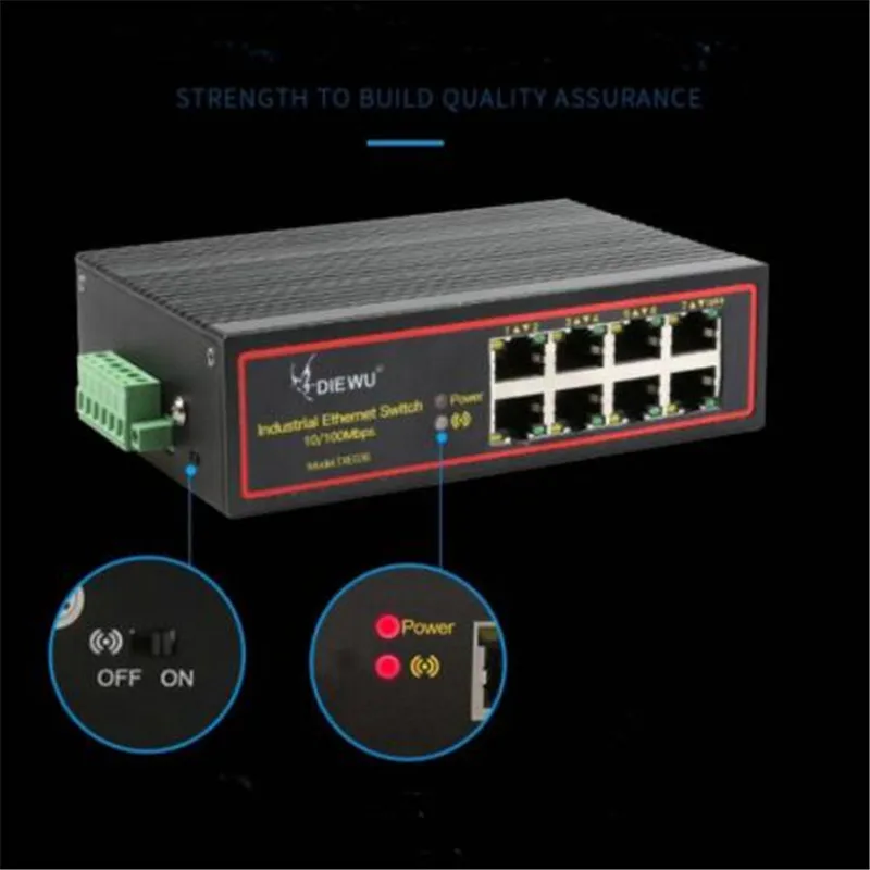 8 Порты промышленных коммутатора Ethernet 10/100 Мбит/с сигнала укрепление din-рейку Тип высоких и низких Температура сетевой коммутатор